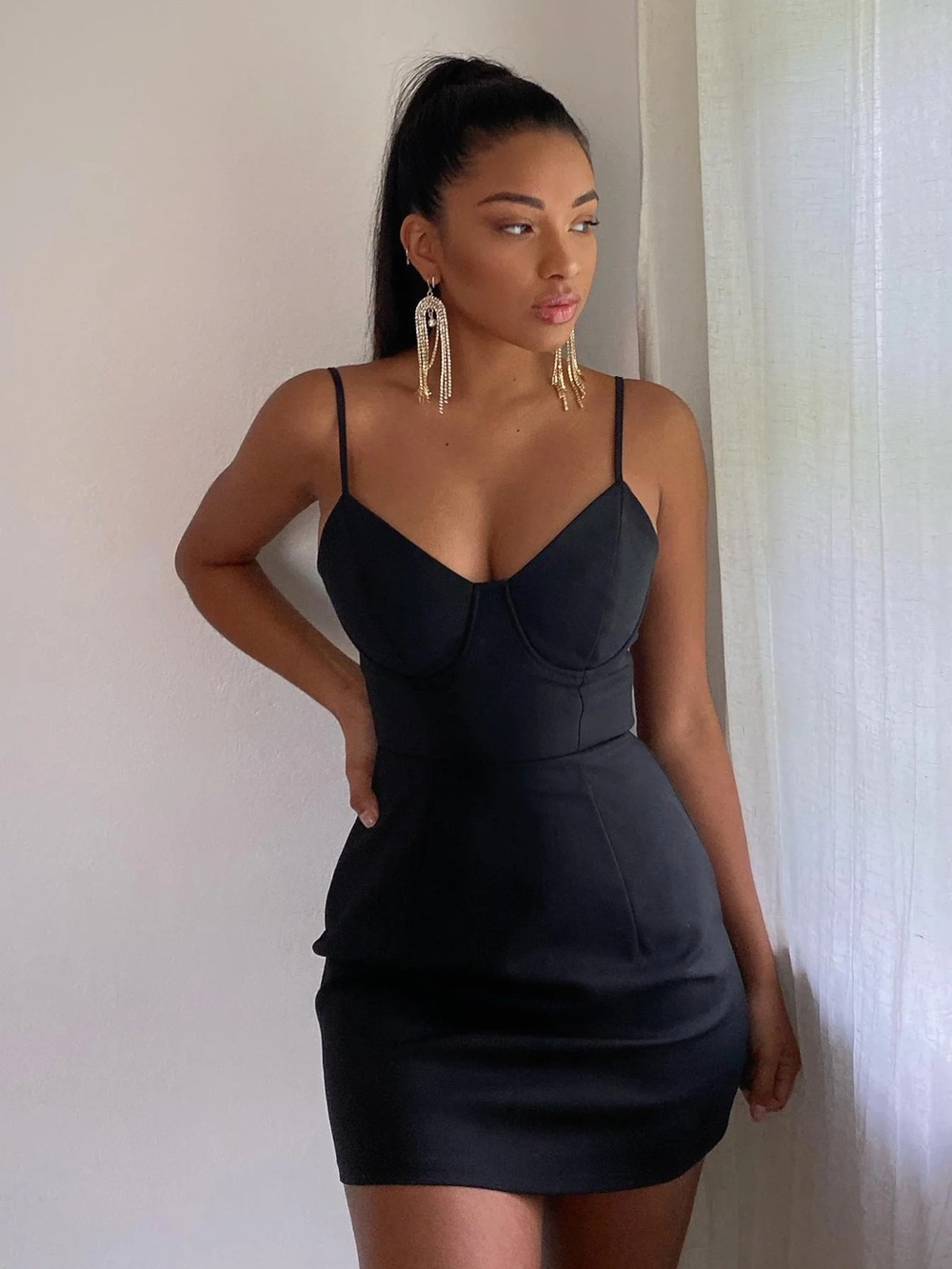 Princess Polly Novella Black Mini Dress - NWT